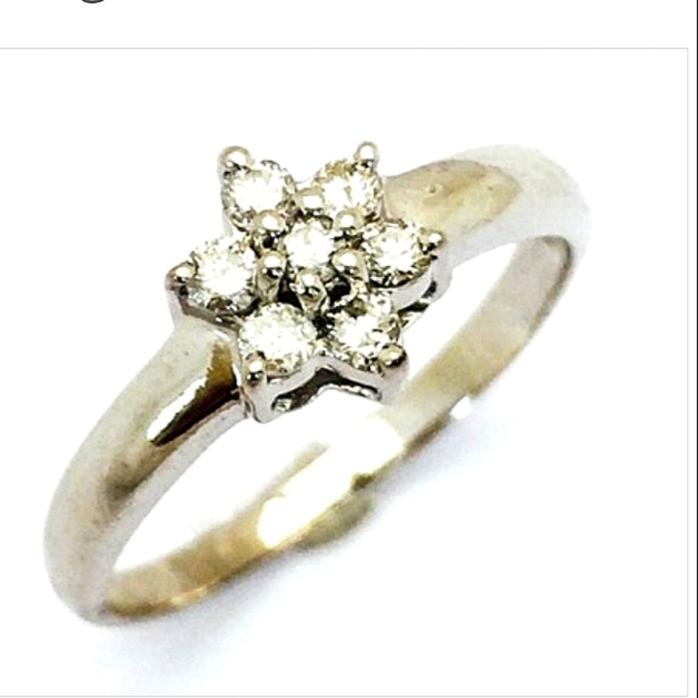 14k Diamond Star Of Hope Cluster Ring - image 1